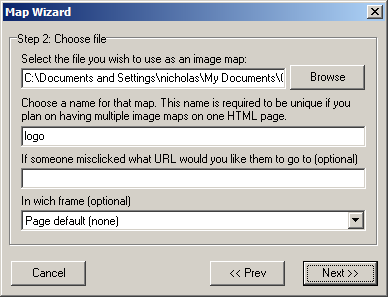 Inserting an imagemap